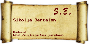 Sikolya Bertalan névjegykártya