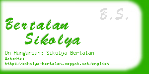 bertalan sikolya business card